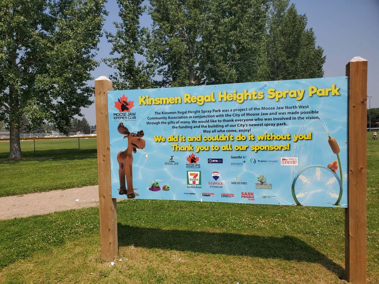 Moose Jaw's Newest Spray Park - Thanks to a variety of sponsors, Regal Heights Park has added a great addition to town with another splash pad. Open until September. 