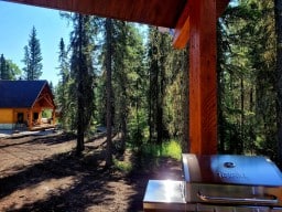 View from the Lynx Cabin Deck - Bearberry Cabins Sundre, Alberta, Canada