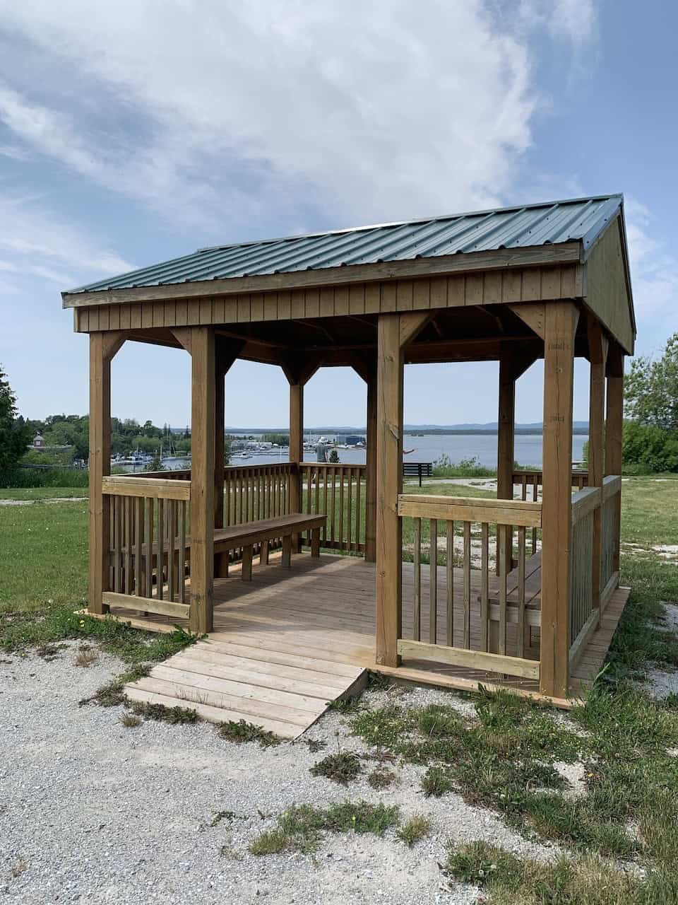 Gazebo at Turner Park Little Current Ontario Canada  - This gazebo is a great little spot for visitors to Turner Park to find some shade in Little Current, Ontario, Canada.