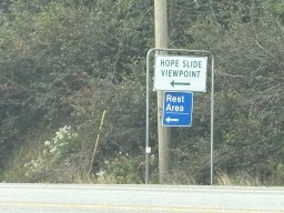 Sign pointing to the Hope Slide - Viewpoint 2024-09-26