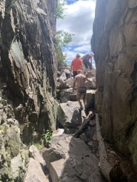 Climbing the Crack Hike in Killarney Provincial Park 