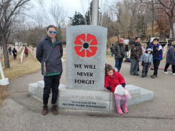 Mama Seeker & Little Seeker at the Field of Crosses Memorial - Calgary Alberta Canada