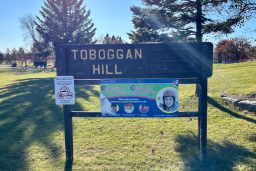 Toboggan Hill sign at Walter Baker Park