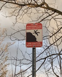 Robert MacLaren Side Trail Warning Signs in Hamilton Ontario Canada