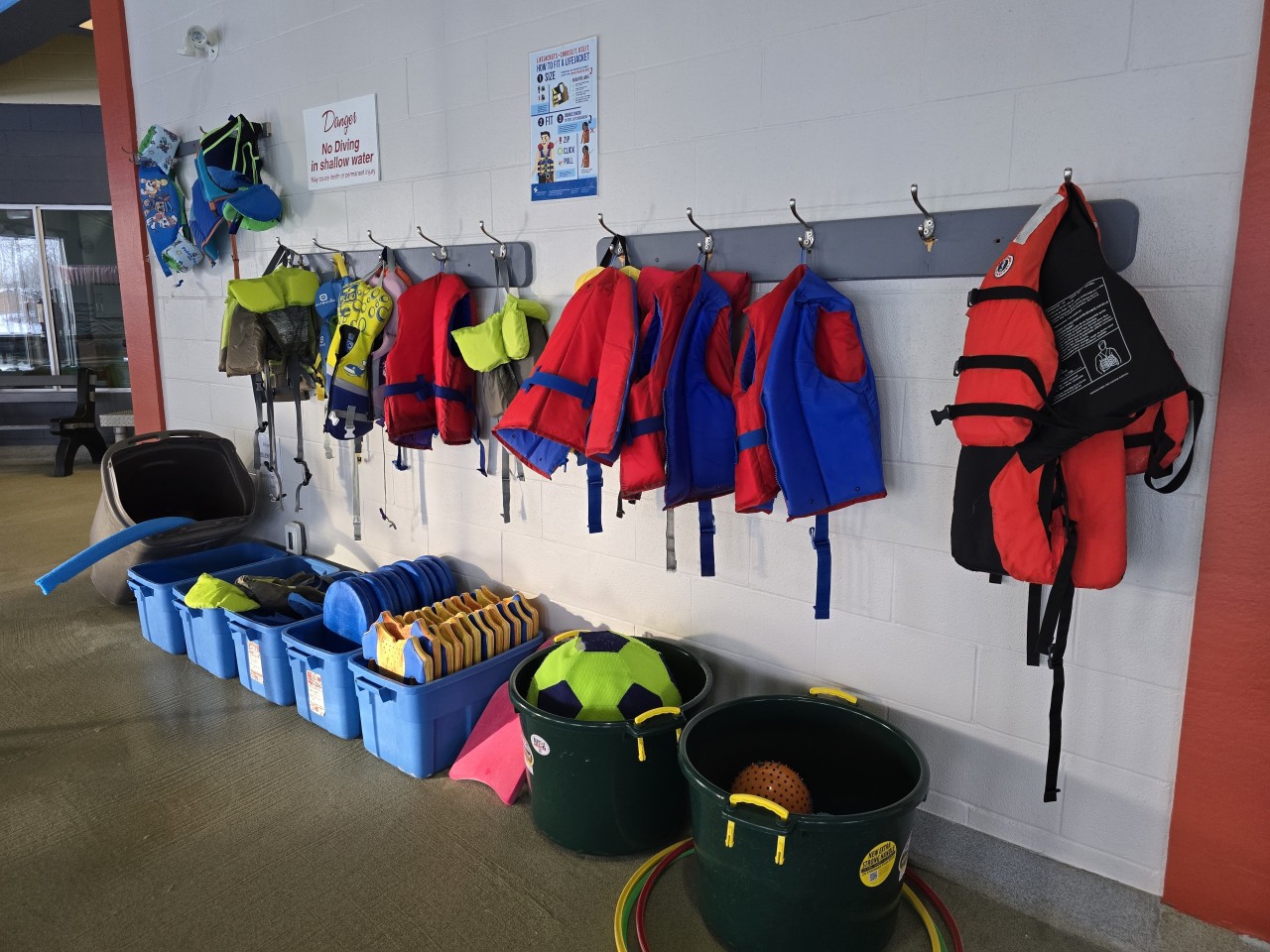 Floatation Devices Available  - If you find you need a life jacket, or pool toy and forgot yours, don't worry! The Aquaplex is well stocked with these useful items