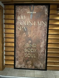 100 Fountain Spa Sign at Pillar and Post 