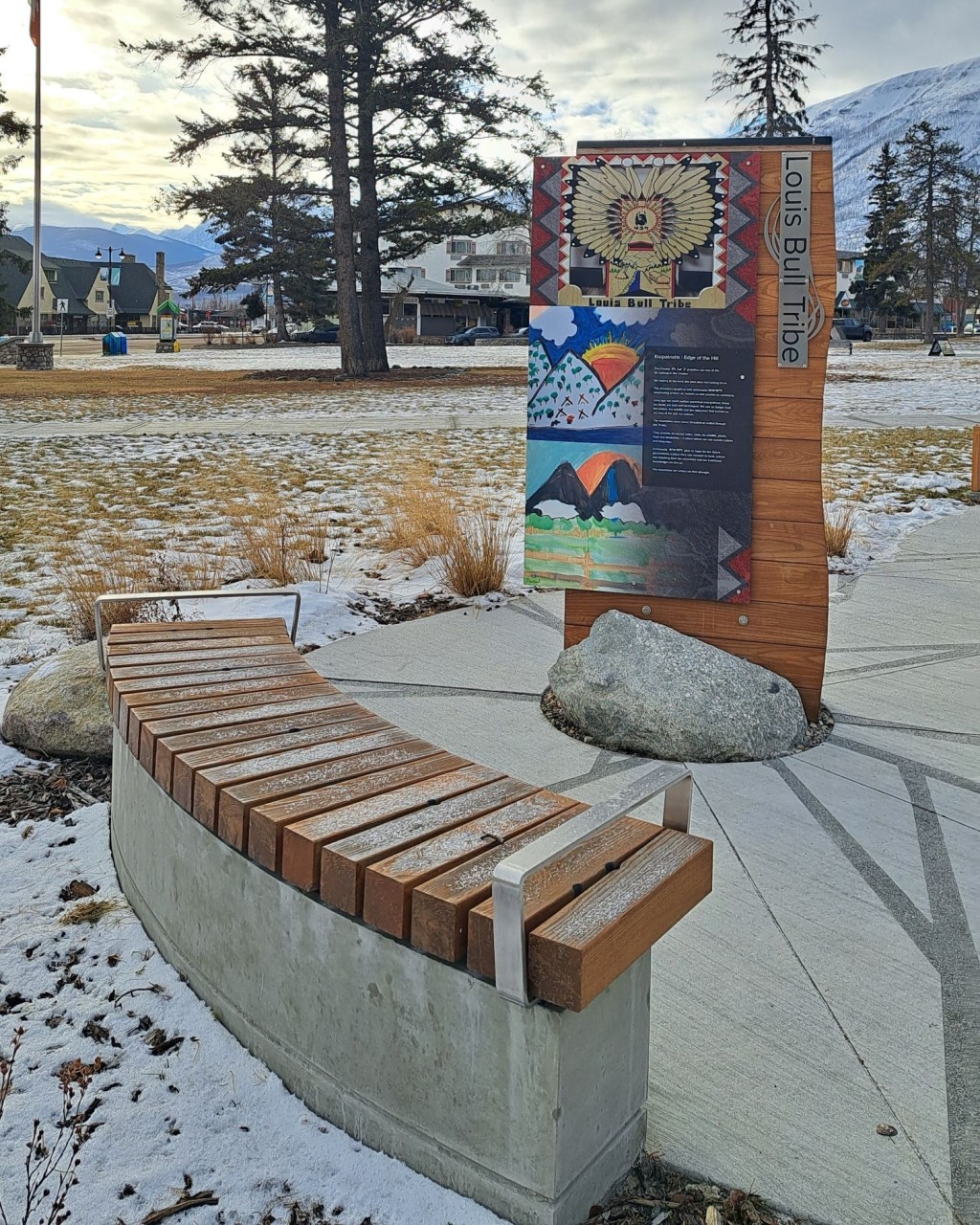 Louis Bull Tribe at the Jasper Indigenous Exhibit - This was a new addition since our last visit. The Jasper Indigenous Exhibit was a collaboration with 15 Indigenous Nations. Throughout the exhibit are panels featuring community and artist panels each sharing their stories of connection to Jasper of which the Louis Bull Tribe is one.
