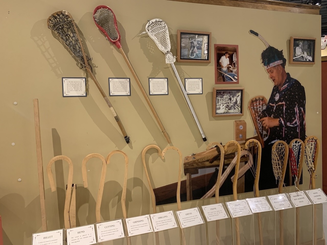 Lacrosse Sticks  at the Ontario Lacrosse Hall of Fame St. Catharines Ontario Canada - The Ontario Lacrosse Hall of Fame features vintage and modern lacrosse sticks, offering a glimpse into the evolution of the game in St. Catharines, Ontario, Canada.