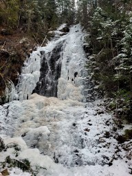 Roadside Winter Waterfall at Ione Rest Area - Central Kootenay B.C.