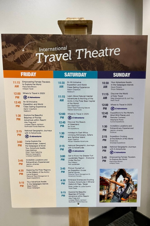 The International Travel Theatre had sessions on travel from all over the world - From the "King of the Arctic" to "Expedition Cruising at the Bottom of the World" there were sessions on every time of travel everywhere represented at the Outdoor Adventure Show