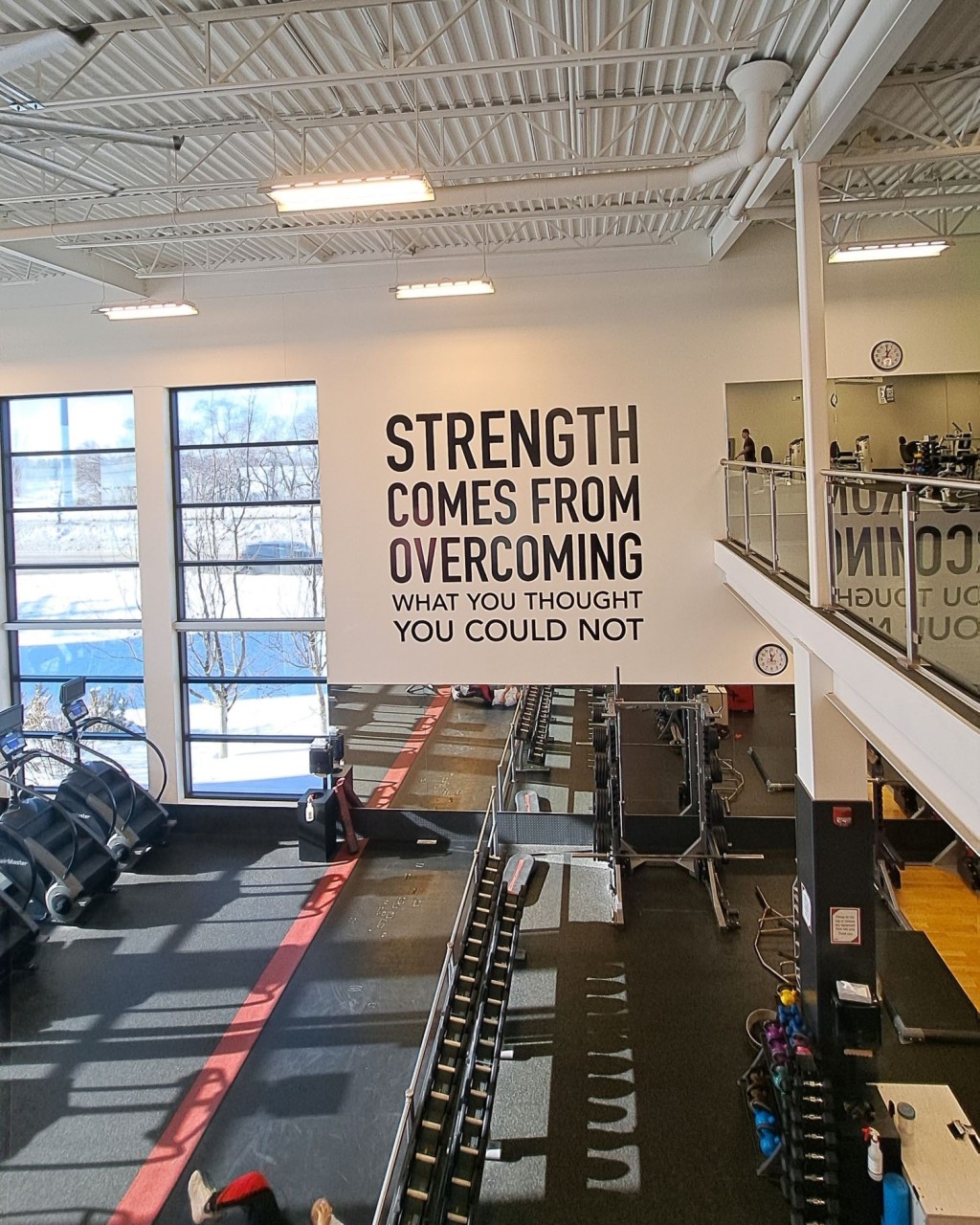 Goodlife Fitness Preston Saskatoon Interior - I love that this location is light and airy. The two-storey high windows let in a lot of natural sunlight. The sunlight is something that I appreciate during long cold Canadian winters.
