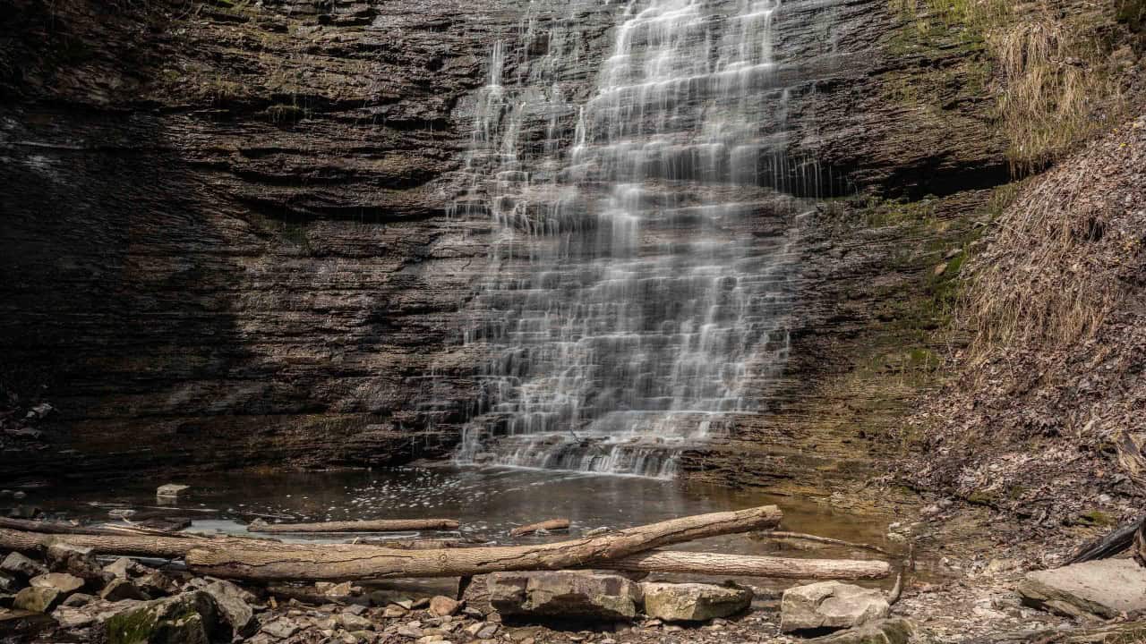 Swayze-Falls-Niagara-Escarpment - Water from high above the Niagara Escarpment creates the Swayze Water Falls in Short Hills Provincial Park