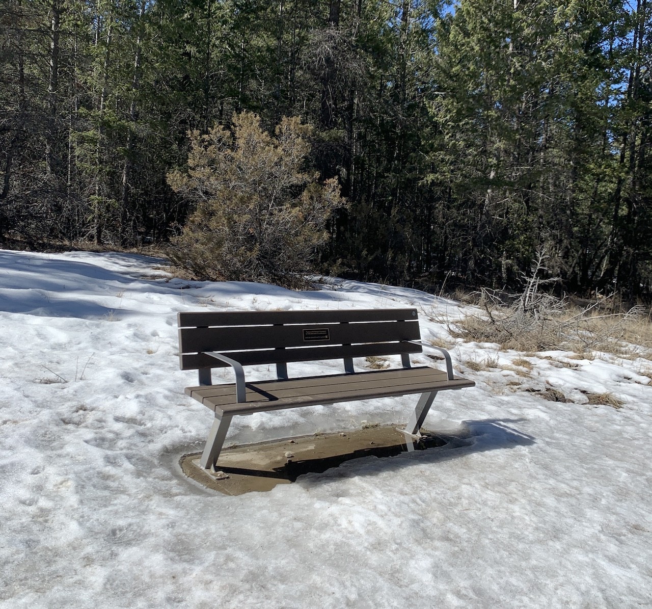 Hoodoo Trail Seating Area British Columbia - Benches along the Dutch Creek Hoodoo Trail provide resting spots along the way for hikers needing a break in British Columbia, Canada.