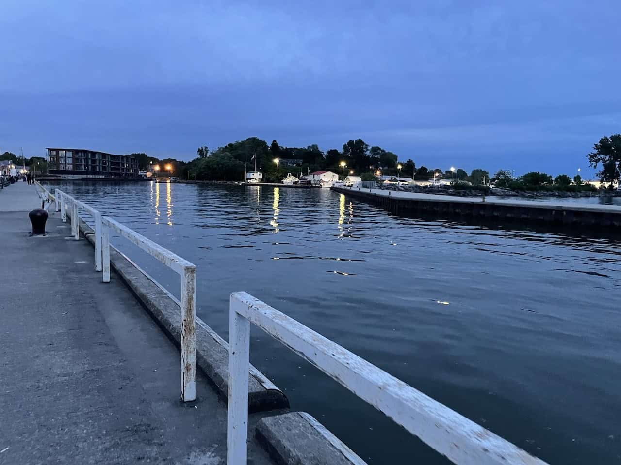 Walking-Along-the-Port-Dover-Pier - It was a beautiful evening for a waterfront stroll along the pier to look at shore lights in Port Dover, Ontario, Canada. 