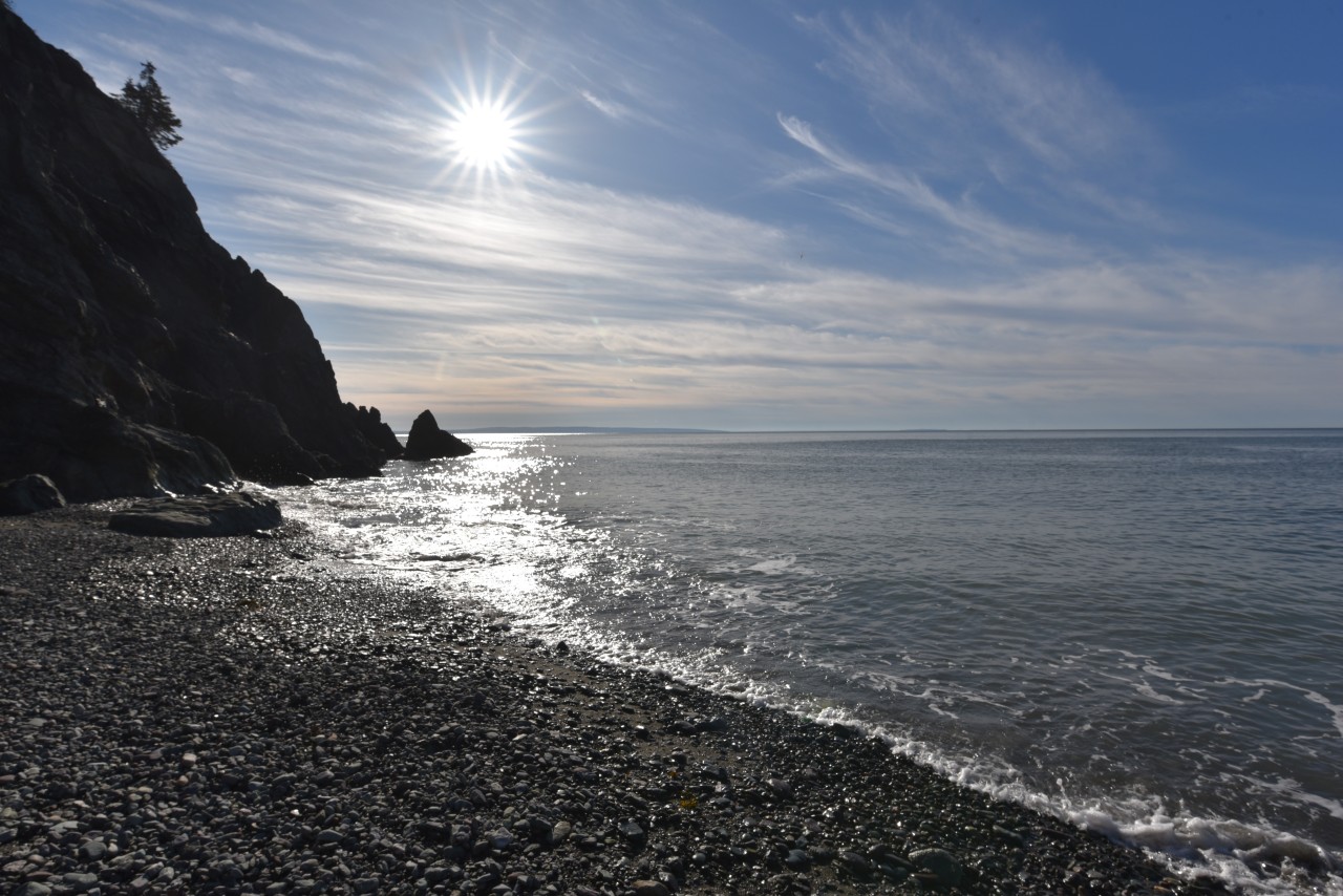 Camp on the Beach along New Brunswick's Fundy Footpath - Camping on the beach under a night sky full of stars can be a highlight of hiking the Fundy Footpath in New Brunswick, Canada.  However, when selecting the perfect spot to pitch your tent look for the high water mark and don't forget that the Bay of Fundy experiences the highest tides in the world.