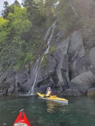 A coastal waterfall in Chapel Arm, Newfoundland