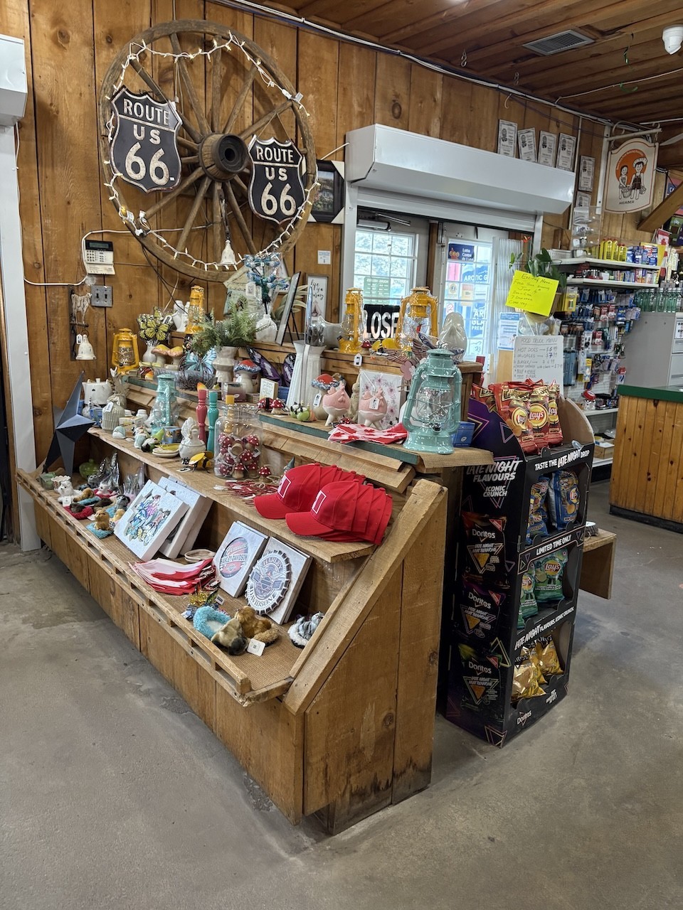 Rockton-Ontario-Berry-Farm-Items - The shelves in the entrance are lined with hand crafted souvenirs at Rockton Berry Farm in Rockton, Ontario, Canada.