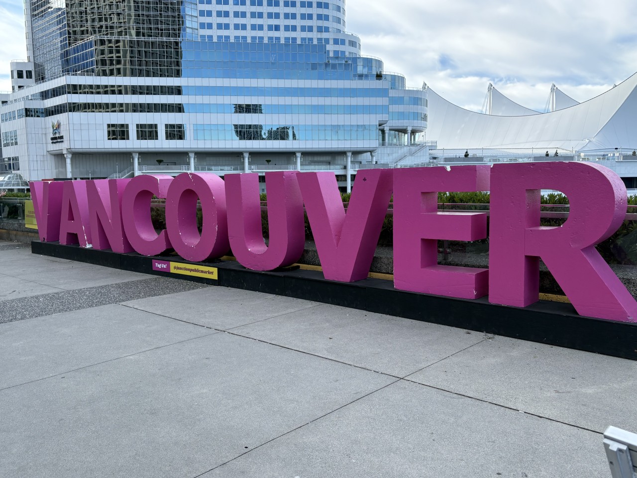 Vancouver-Sign-in-Vancouver-British-Columbia - The Vancouver city sign is a must stop for pictures along the waterfront in British Columbia, Canada.