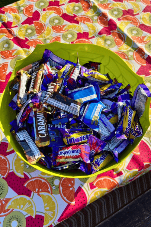 Candy-Candy-Candy - Here's a "before" photo of our trick or treater candy stash... the "after" photo pretty much looks the same, except that it's dark out and the bowl is empty!