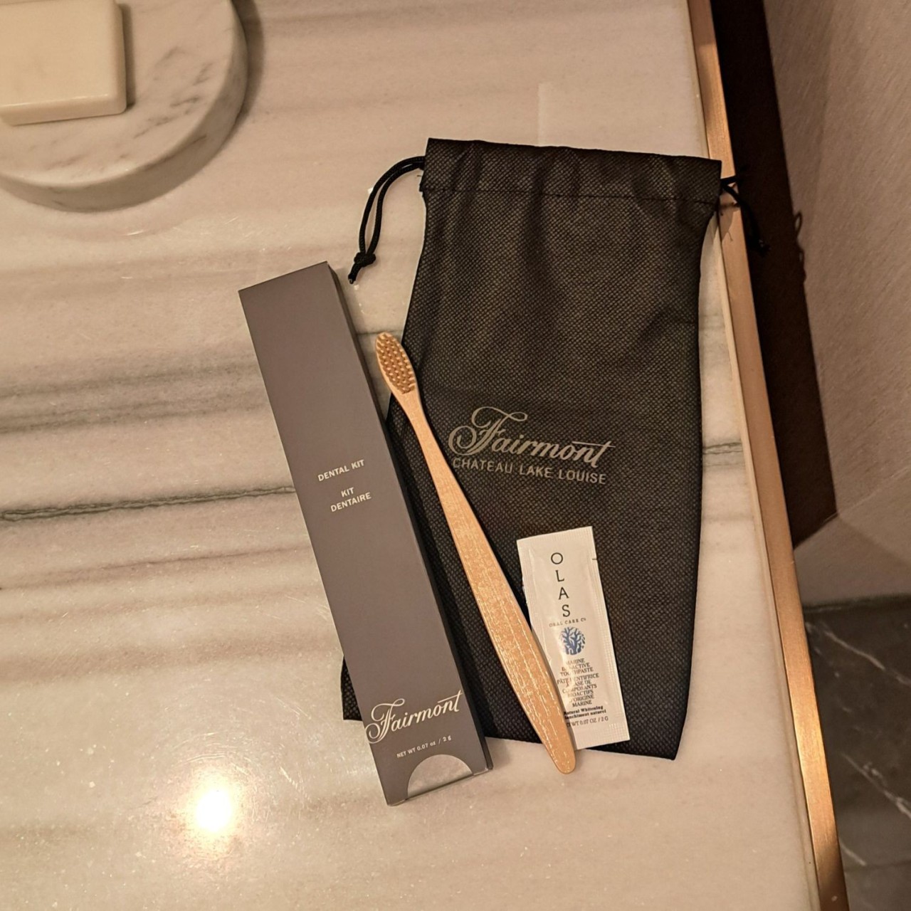 Sustainable Amenities: Wooden Toothbrush and Eco-Friendly Guest Kit - A wooden toothbrush and eco-friendly dental kit reflect the resort’s commitment to sustainability. Every Stay in Banff Lake Louise is enriched with responsible luxury.