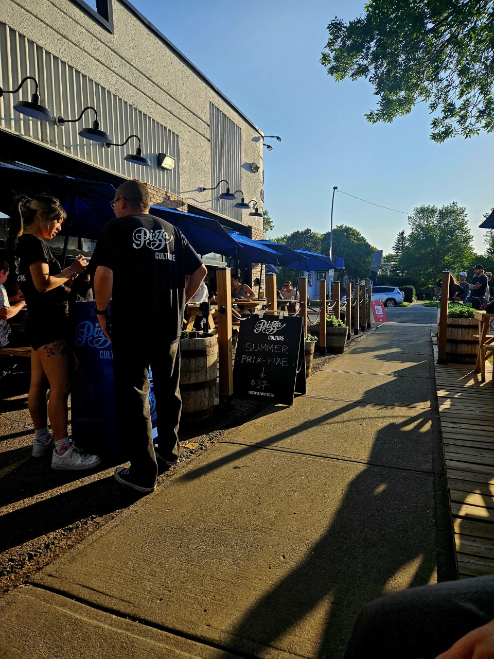 Pizza Culture Outdoor Patio - Calgary Alberta Canada  - The outdoor side patio at Pizza Culture is a very popular place for a date-night or to meet friends while enjoying great food and good times. 