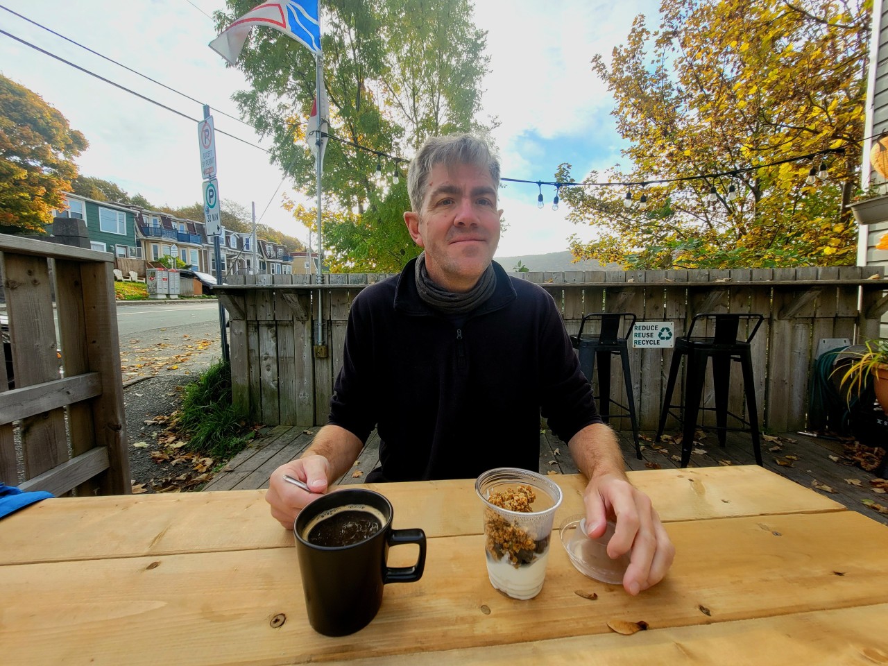 Outdoor Patio Retreat at St. John's iconic Battery Cafe - The outdoor patio of The Battery Cafe, where visitors can relax in the sunshine, enjoy a meal, or take in the views of St. John’s harbour in a friendly, laid-back setting.