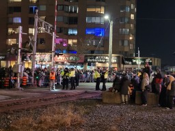 Crowds Gather in Anticipation of the CPKC Holiday Train in London, ON