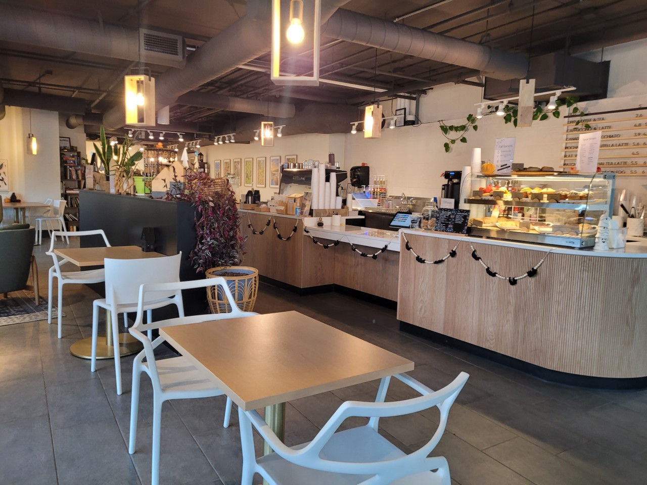 Boreal Café St. John's, NL –A Cozy Café with a Modern Touch - A cozy corner in Boreal Café, featuring minimalist décor and warm wood accents. Perfect for enjoying coffee in a peaceful atmosphere, this hidden gem is a must-visit in St. John's, NL.