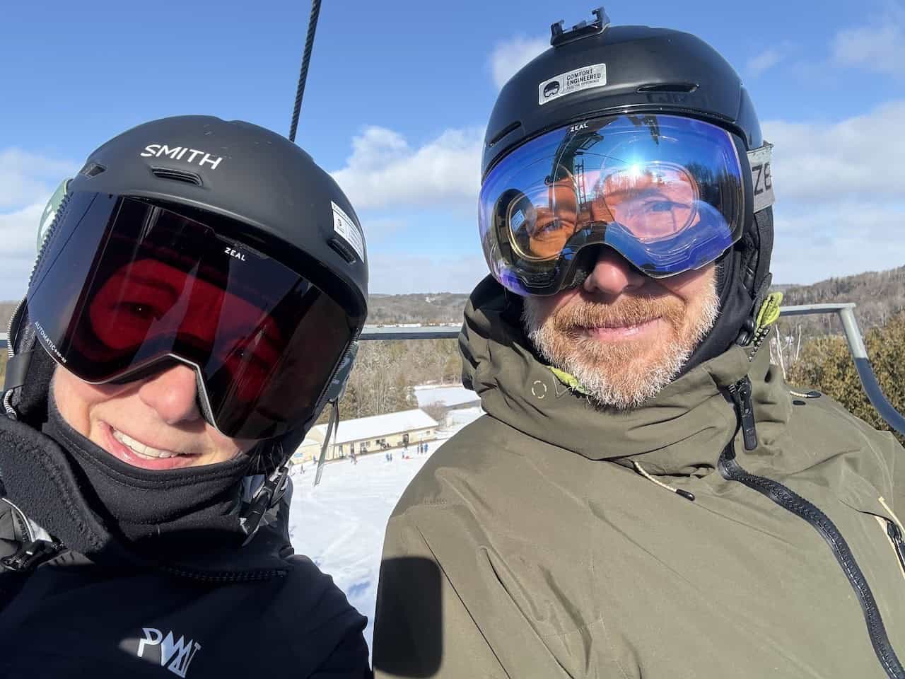 Sunny-Day-at-Hockley-Valley - Big smiles on the Hockley Valley lift for the sun coming out, and being able to participate in one of our favourite winter activities.