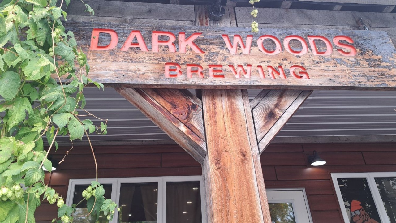 Dark Woods Brewing Innisfail Highway Stop Between Edmonton and Calgary - Western storefront meets modern brewery. Easy highway access makes this an ideal stop on any Alberta road trip.

