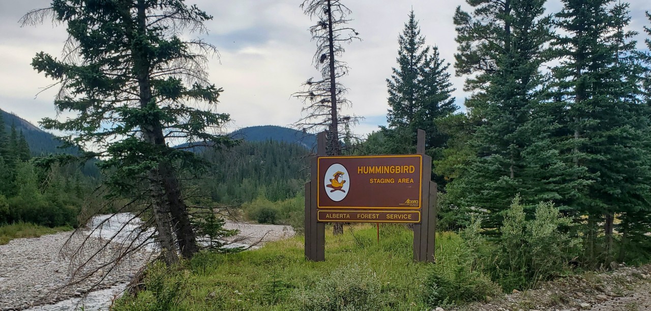 Hummingbird Falls Staging Area in Alberta - The Hummingbird staging area marks the start of a scenic backcountry waterfall adventure in Alberta’s foothills near the Forestry Trunk Road.