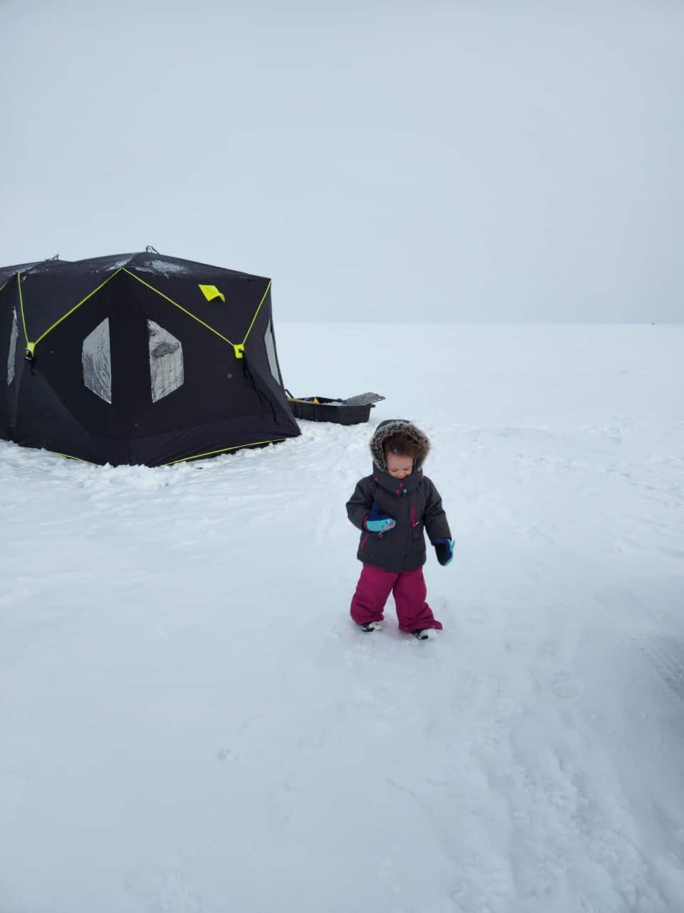 Winter Ice fishing fun for all members of the family at the Buffalo Lake Fishing Derby in Rochon Sands.