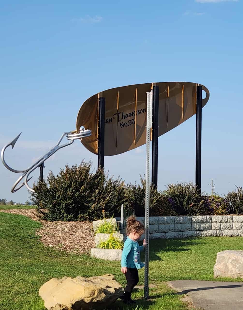 Lacombe is Home to the Len Thompson Company  - The Worlds Largest Fishing Lure is a Len Thompson #90 five of Diamonds 